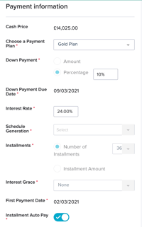 Custom Payment Plan