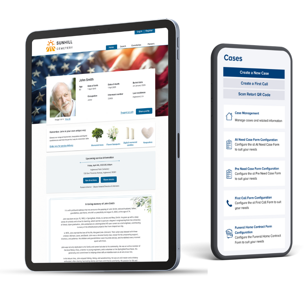 PlotBox Funeral Home mockup